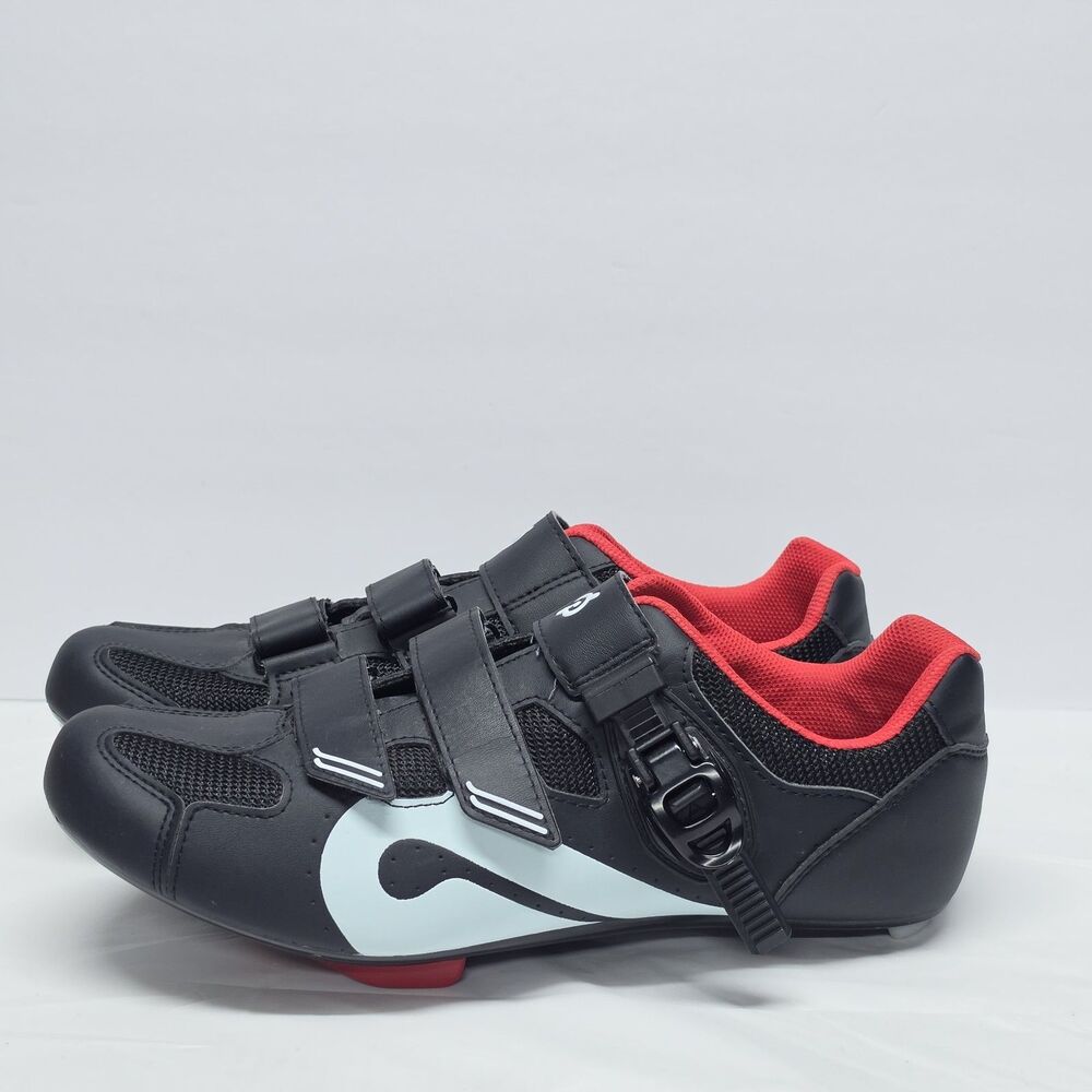 Peloton Cycling Shoes Size 45 Mens 11 Black Red Cleats Clips Spin Bike